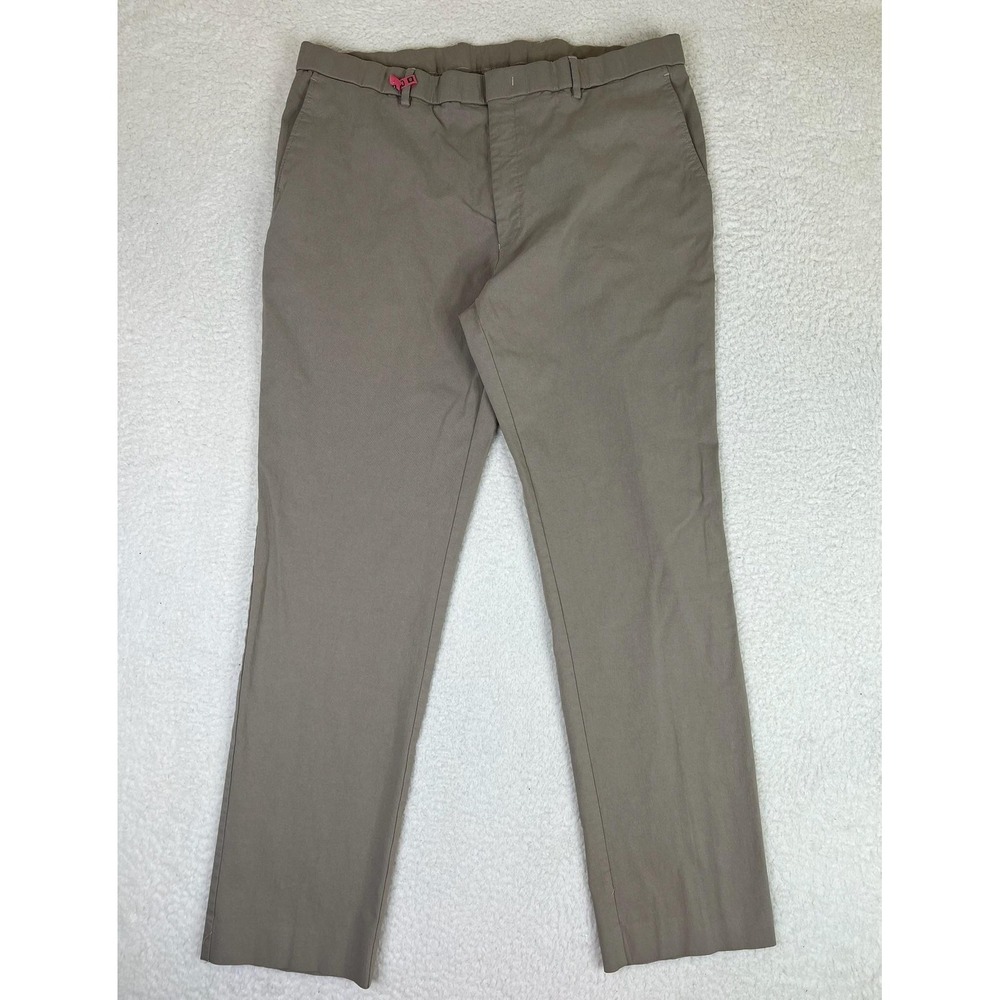Tommy Hilfiger Pants Mens 40x32 Beige Dress Flat Front‎ Stretch Casual Pockets